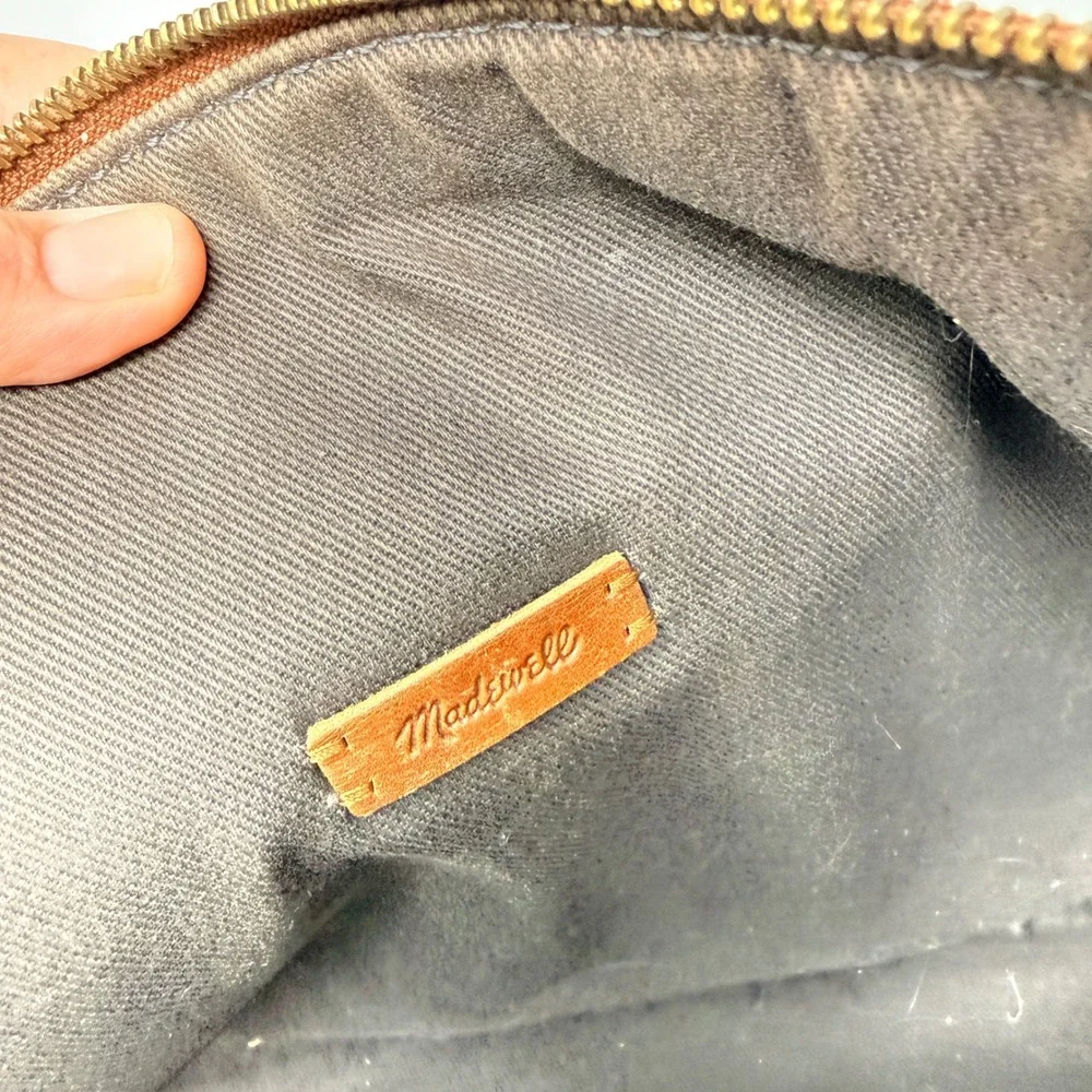 Madewell Leather Laptop Sleeve Brown Large Minimalist Tech Case L-Zip Pouch